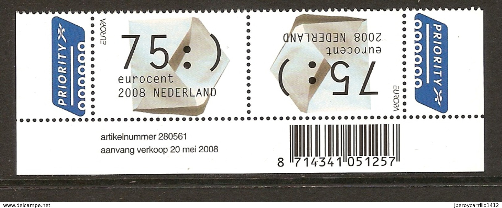 HOLANDA/ NETHERLANDS/ NEDERLAND/ NIEDERLANDE- EUROPA 2008 -Tema: "LA CARTA ESCRITA - WRITING LETTERS".-TWO INVERTED SETS - 2008