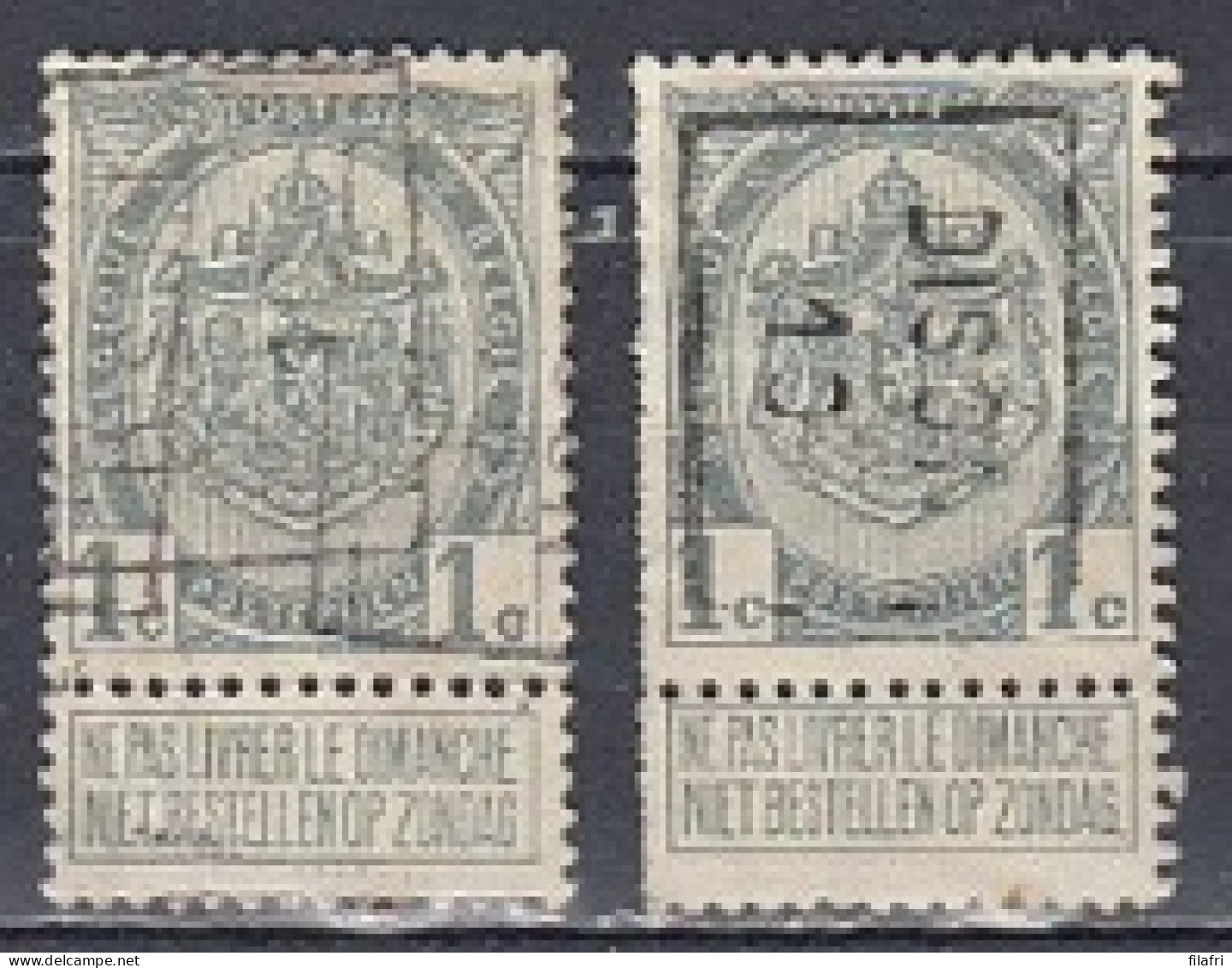 1439 Voorafstempeling Op Nr 81 - DISON 10 - Positie A & B - Roller Precancels 1900-09