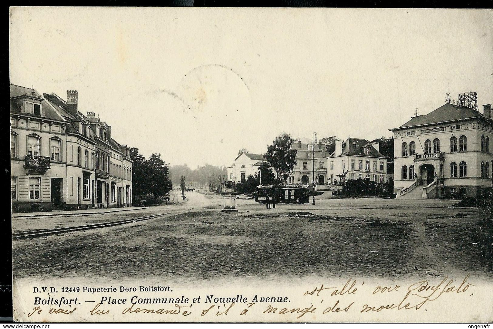 Carte écrite: 17/09/1906 : Place Communale Et Nouvelle Avenue - Watermael-Boitsfort - Watermaal-Bosvoorde