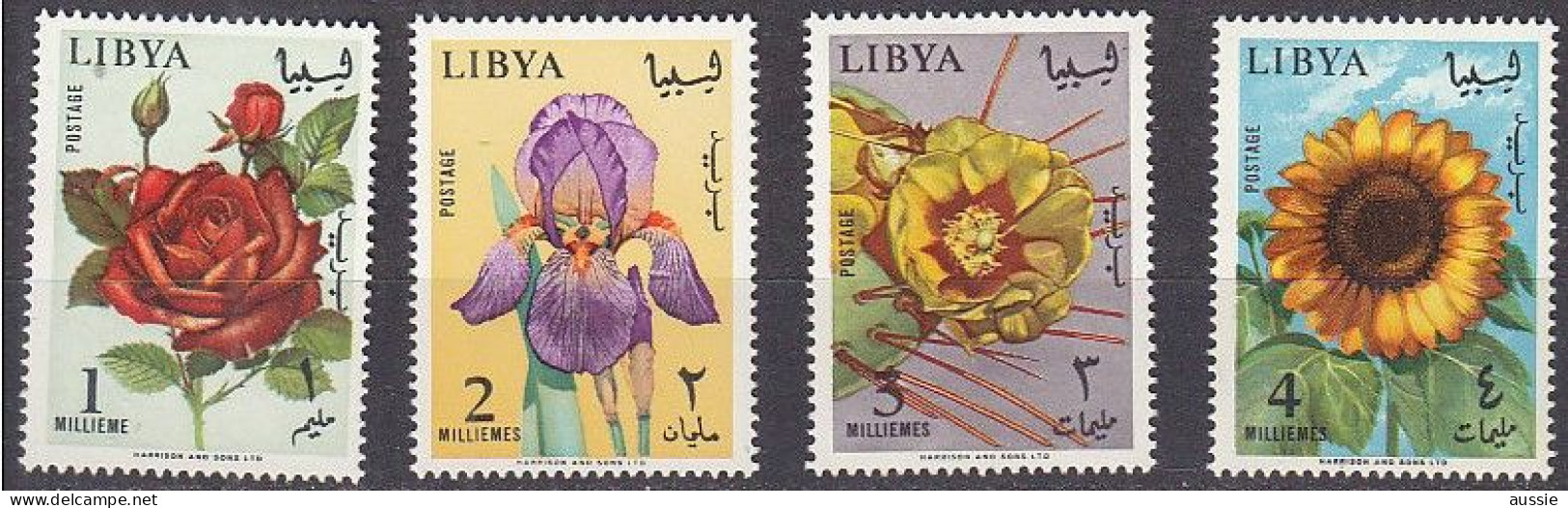 Libya 1965 Yvertn° 272-275*** MNH  Flore Fleurs Bloemen Flowers - Libye