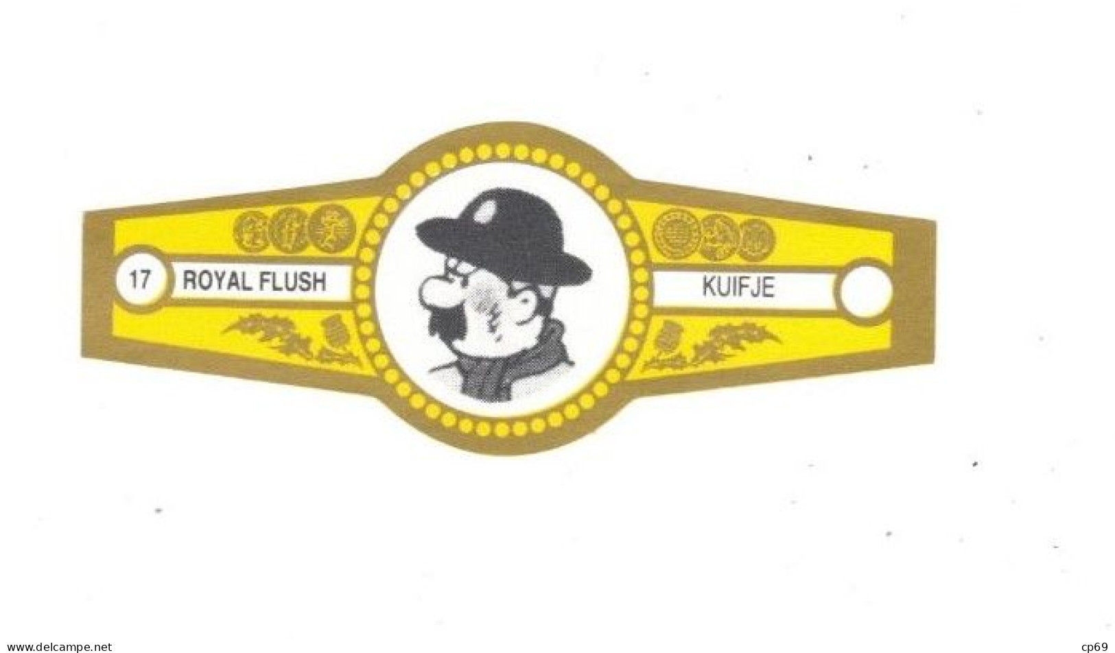 17) Bague De Cigare Série Tintin Jaune Dorée Royal Flush Kuifje Dupond Où Dupont Détective En Superbe.Etat - Advertentie