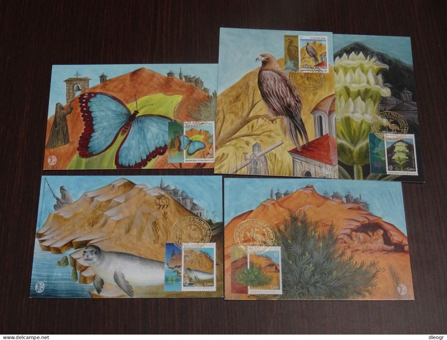 Greece Mount Athos 2010 Flaura-Fauna III Maximum Card Set XF. - Tarjetas – Máximo