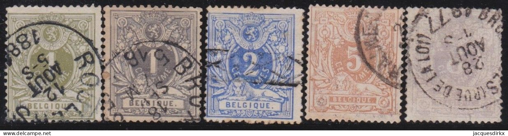 Belgie  .   OBP   .    26/29     .    O      .  Gestempeld      .   /   .    Oblitéré - 1869-1888 Lion Couché