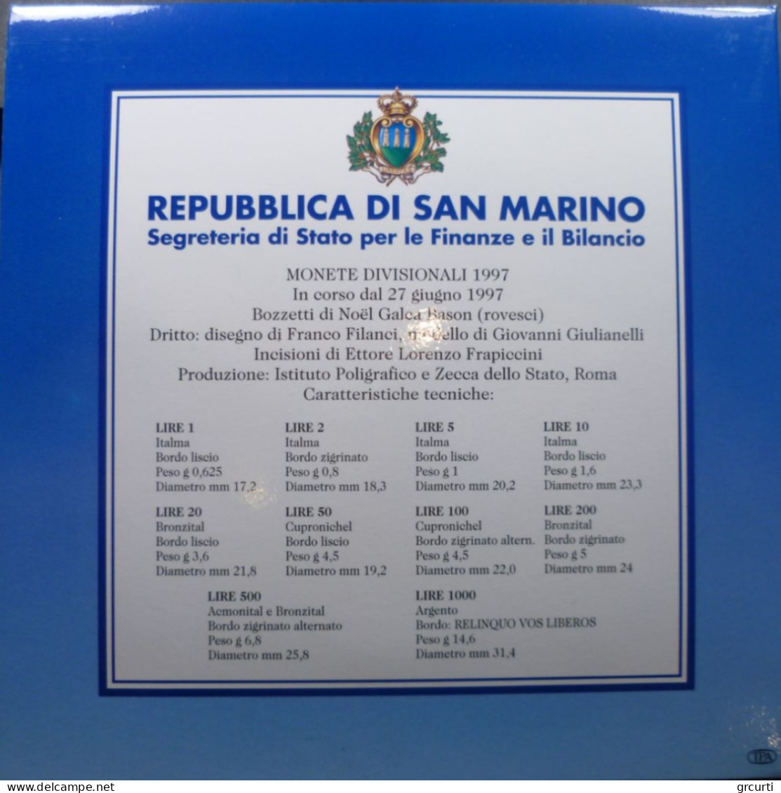 San Marino - 1997 - Serie divisionale - Gig. 255