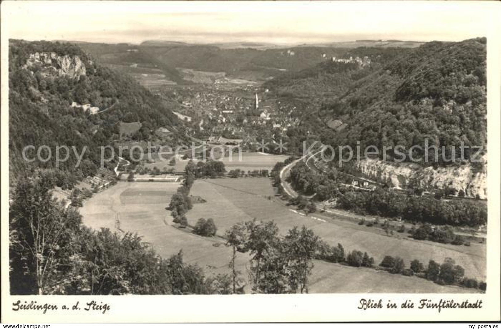 42003231 Geislingen Steige Panorama Blick In Die Fuenftaelerstadt Burgruine Helf - Geislingen