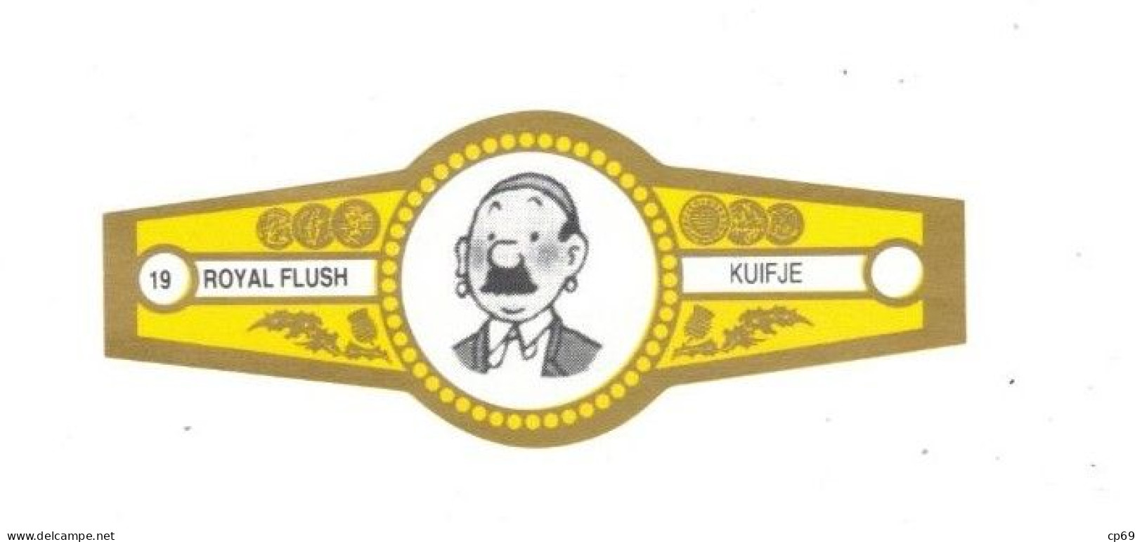 19) Bague De Cigare Série Tintin Jaune Dorée Royal Flush Kuifje Dupond Où Dupont Détective En Superbe.Etat - Advertisement