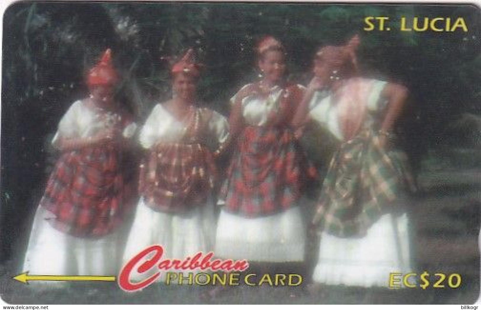 ST. LUCIA ISL.(GPT) - Women In National Dress, CN : 201CSLB/B, Tirage %15000, Used - Sainte Lucie