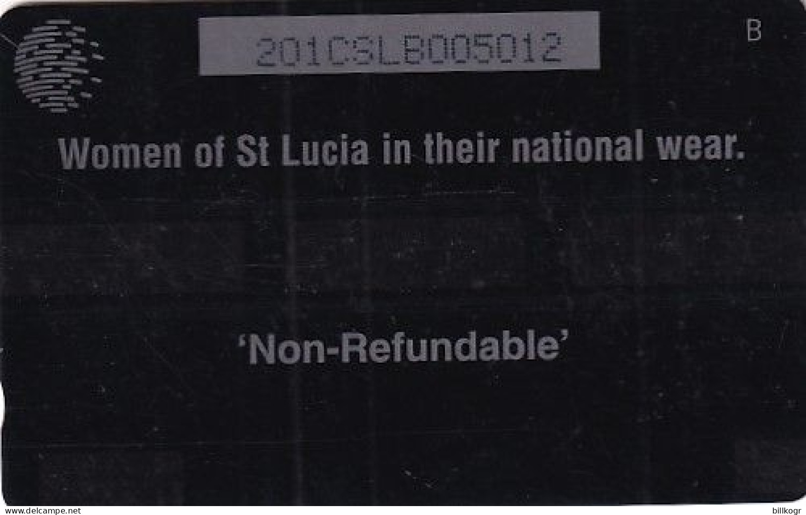 ST. LUCIA ISL.(GPT) - Women In National Dress, CN : 201CSLB/B, Tirage %15000, Used - St. Lucia