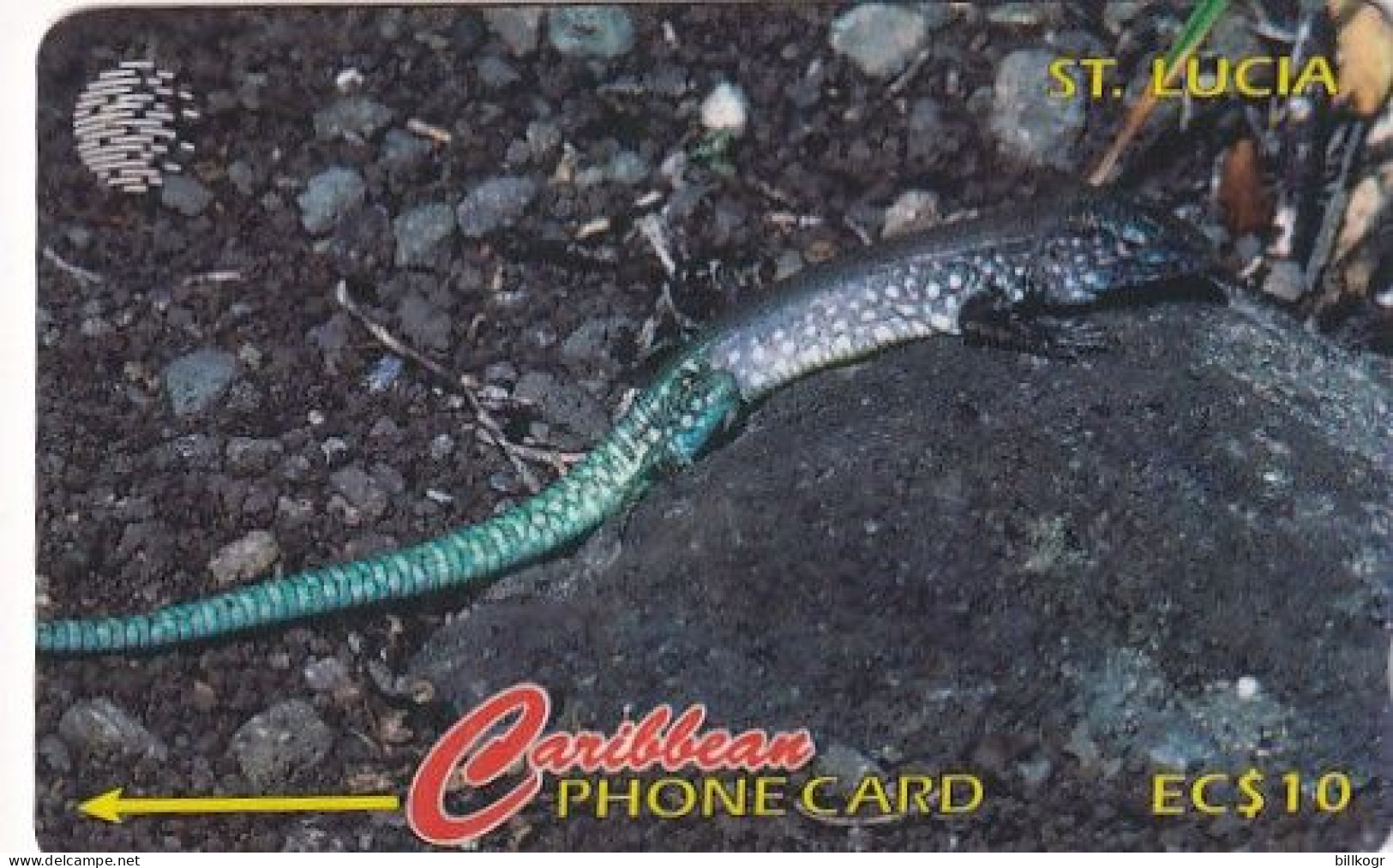 ST. LUCIA ISL.(GPT) - Whip Tail Lizard, CN : 137CSLA/B, Tirage %30000, Used - Sainte Lucie