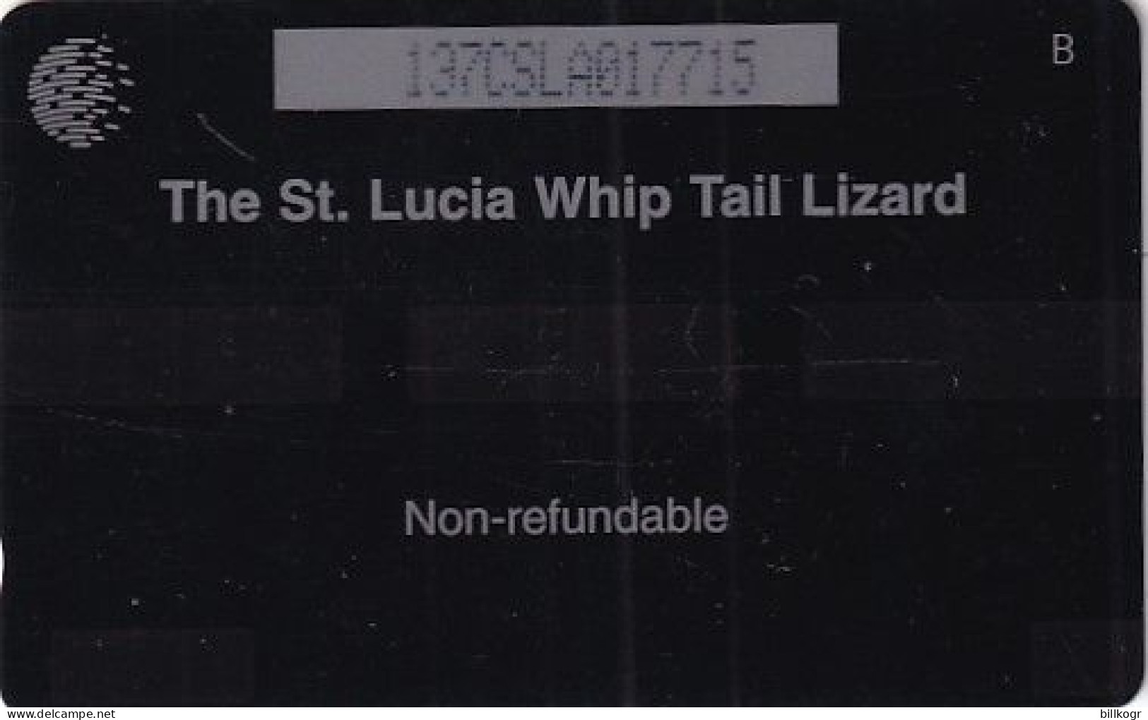 ST. LUCIA ISL.(GPT) - Whip Tail Lizard, CN : 137CSLA/B, Tirage %30000, Used - Santa Lucía