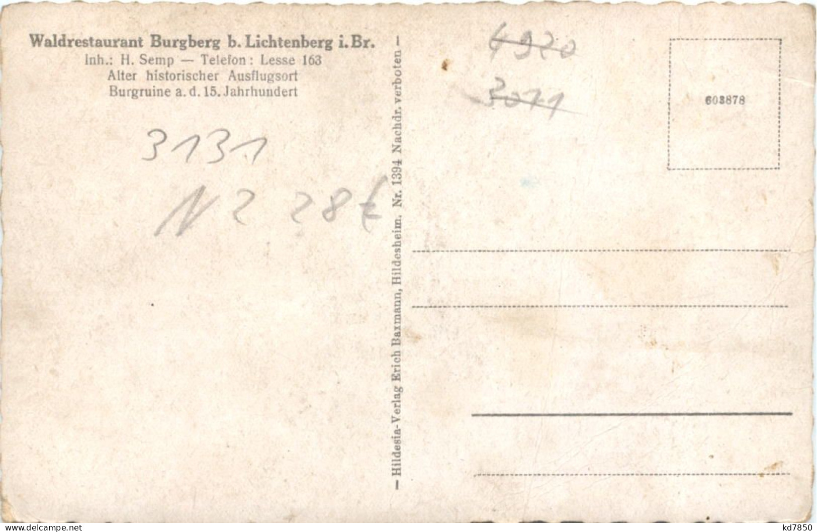 Burgberg Bei Lichtenberg - Aussichtsturm - 3. Reich - Salzgitter