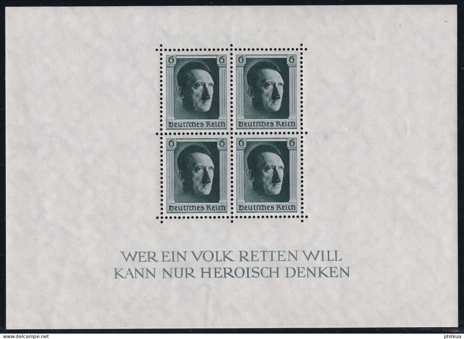 MiNr. (646) Block 7 Deutsches Reich 1937, 5. April. Blockausgabe: 48. Geburtstag Von Adolf Hitler - Postfrisch/**/MNH - Blocks & Sheetlets
