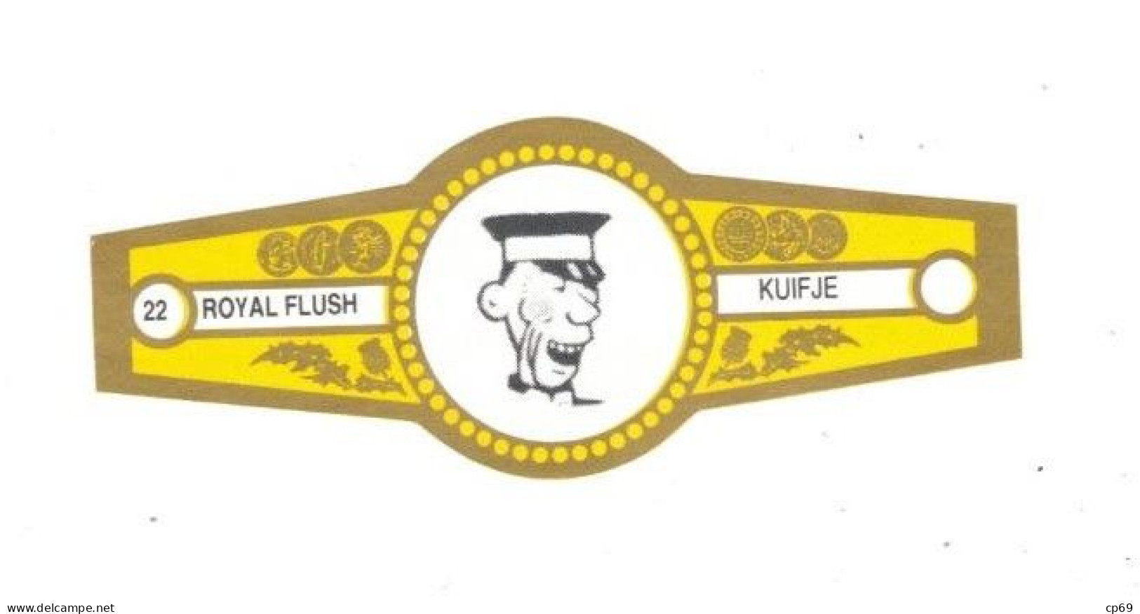 22) Bague De Cigare Série Tintin Jaune Dorée Royal Flush Kuifje Yamato Asie Asiatique En Superbe.Etat - Objetos Publicitarios