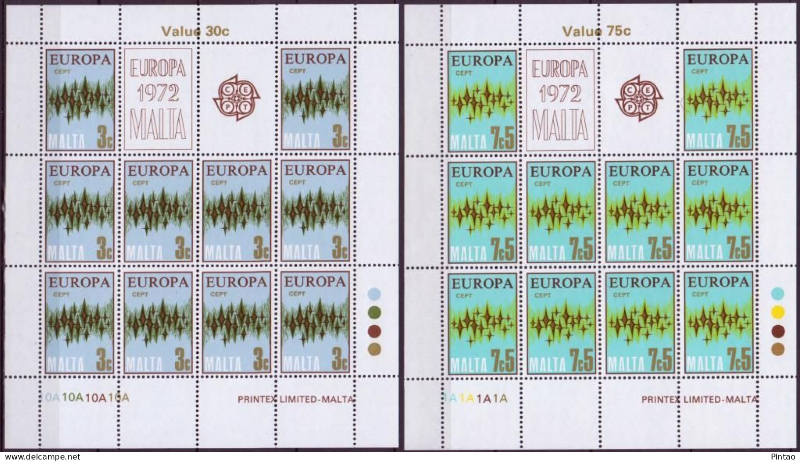 CEPT938 -  MALTA 1972 -  MNH (EUROPA CEPT - 4 F.M.) - 1972