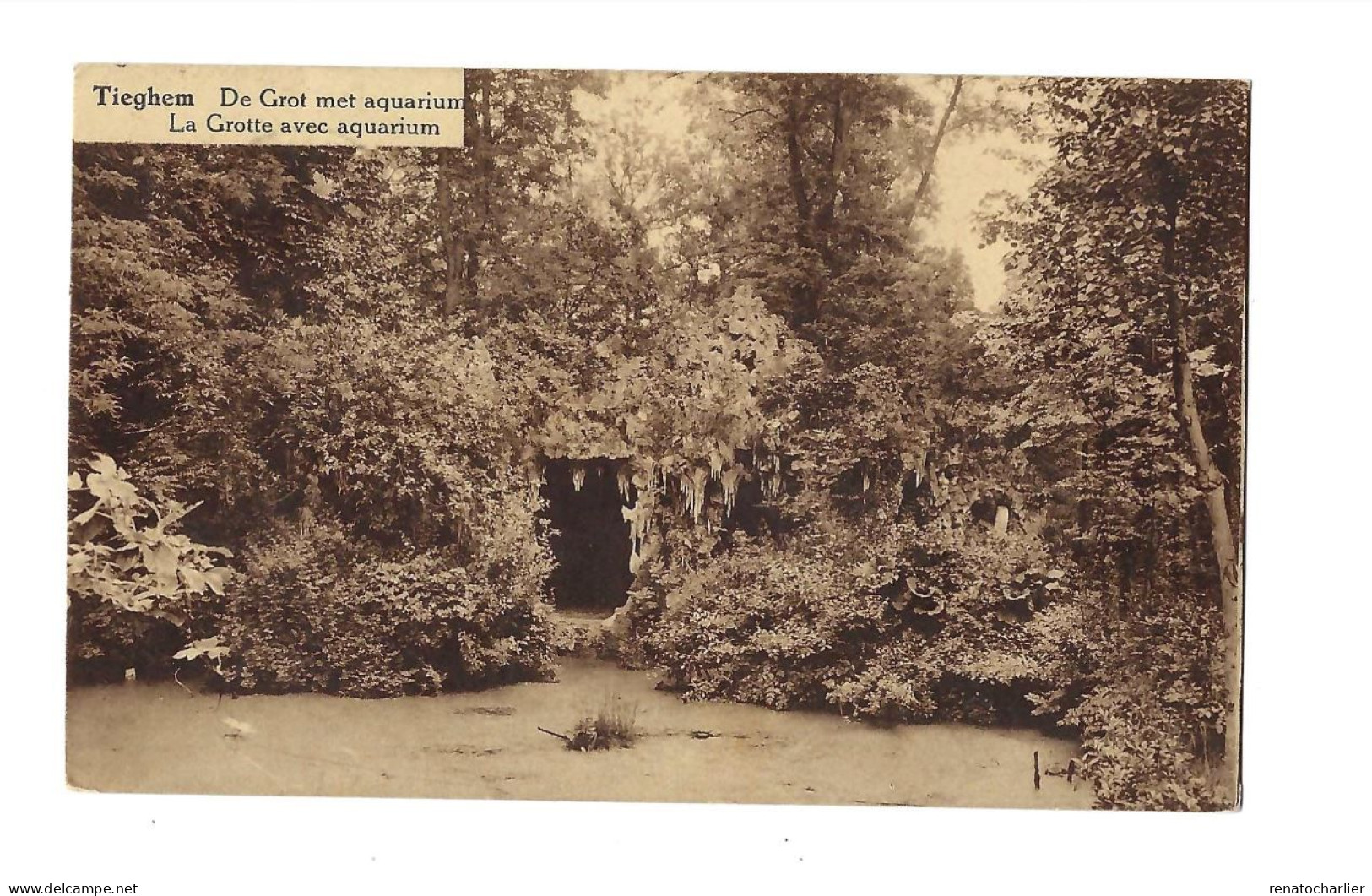 Tieghem.La Grotte Avec Aquarium.Expédié à Kortrijk. - Anzegem