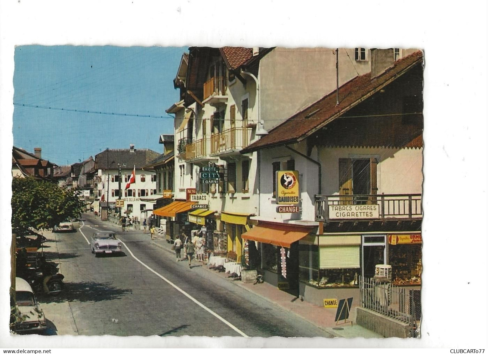 Saint-Gingolph (Suisse, Valais) : Vue Générale Sur Le Poste De Douane Prise Du Magasin De Tabac En 1964 (animé) GF. - Saint-Gingolph