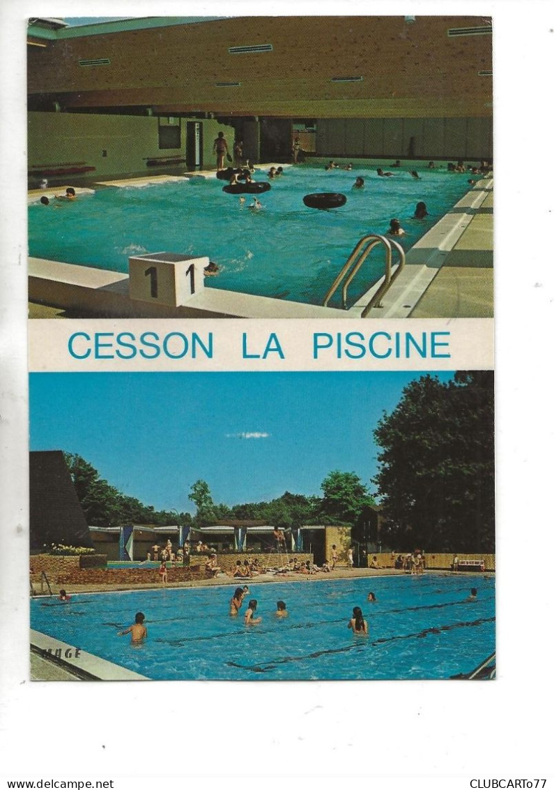 Cesson (77) : 2 Vues Des Bassins De La Piscine En 1988 (animé) GF. - Cesson