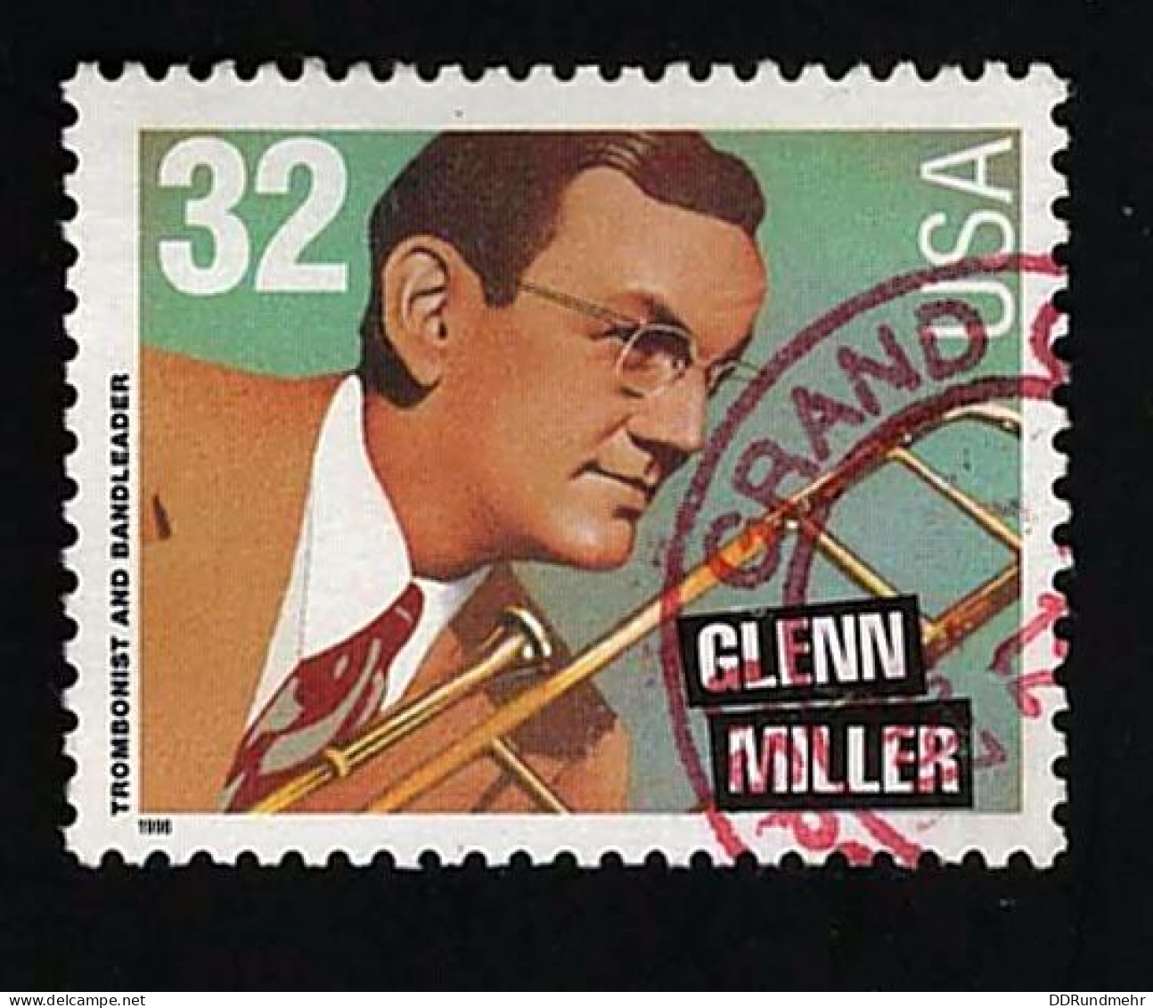 1996 Glen Miller Michel US 2762 Stamp Number US 3098 Yvert Et Tellier US 2539 Stanley Gibbons US 3233 Used - Oblitérés