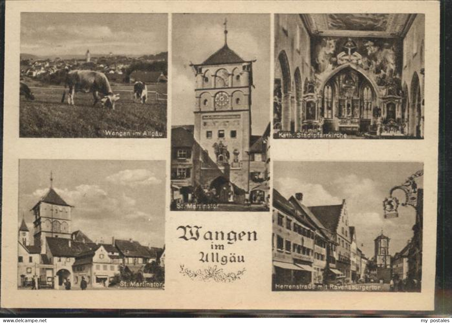 41228868 Wangen Allgaeu Herrenstrasse Ravenburgertor St Martinstor Kuehe Kirche  - Wangen I. Allg.