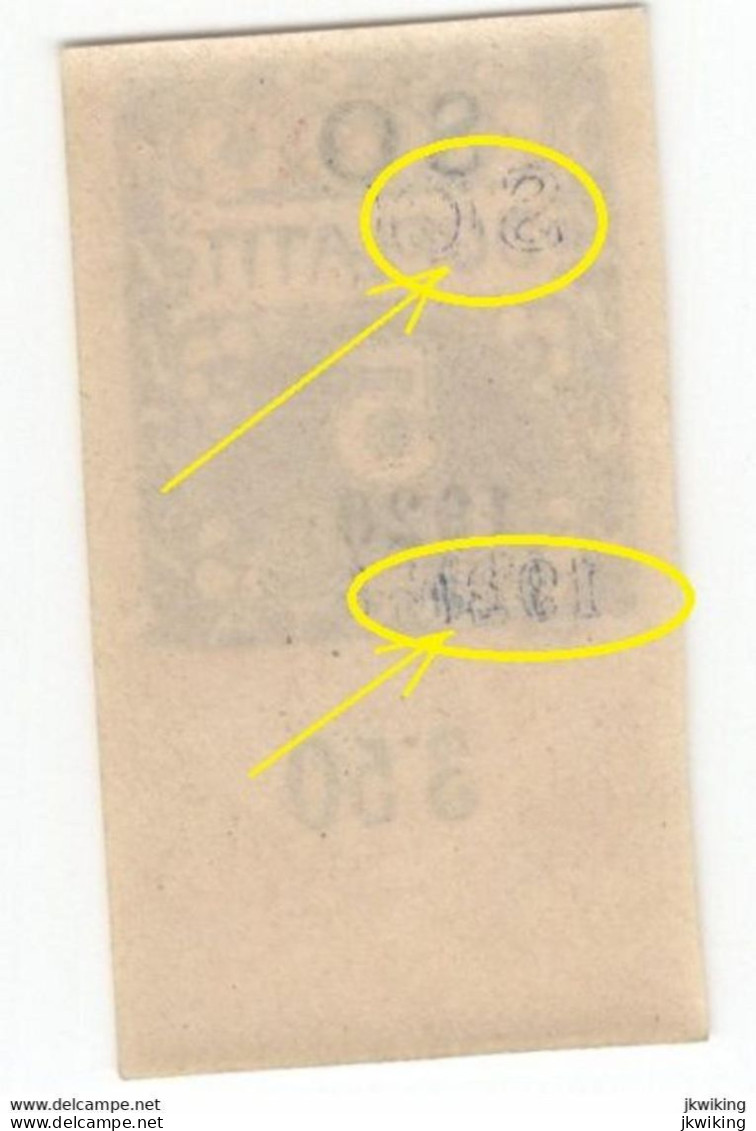 1920 - Doplatní - č. Katalogu SO33 5h - Otisk Přetisku Na Lepu - Výrobní Vada - SO 1920 + Počítadlo 3.50 -  Kvalita ** - Unused Stamps