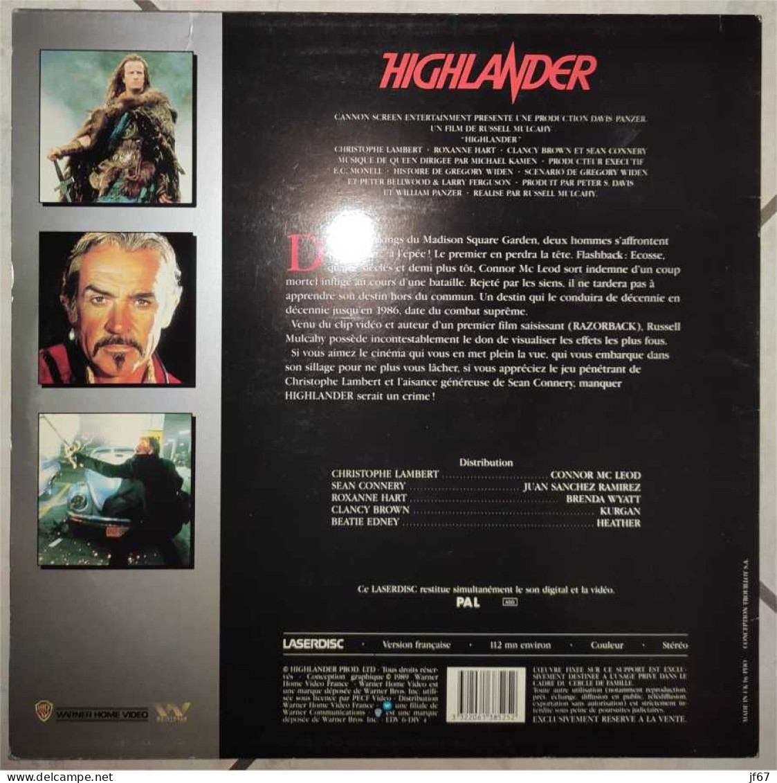 Highlander (Laserdisc / LD) Couleur OR - Autres Formats