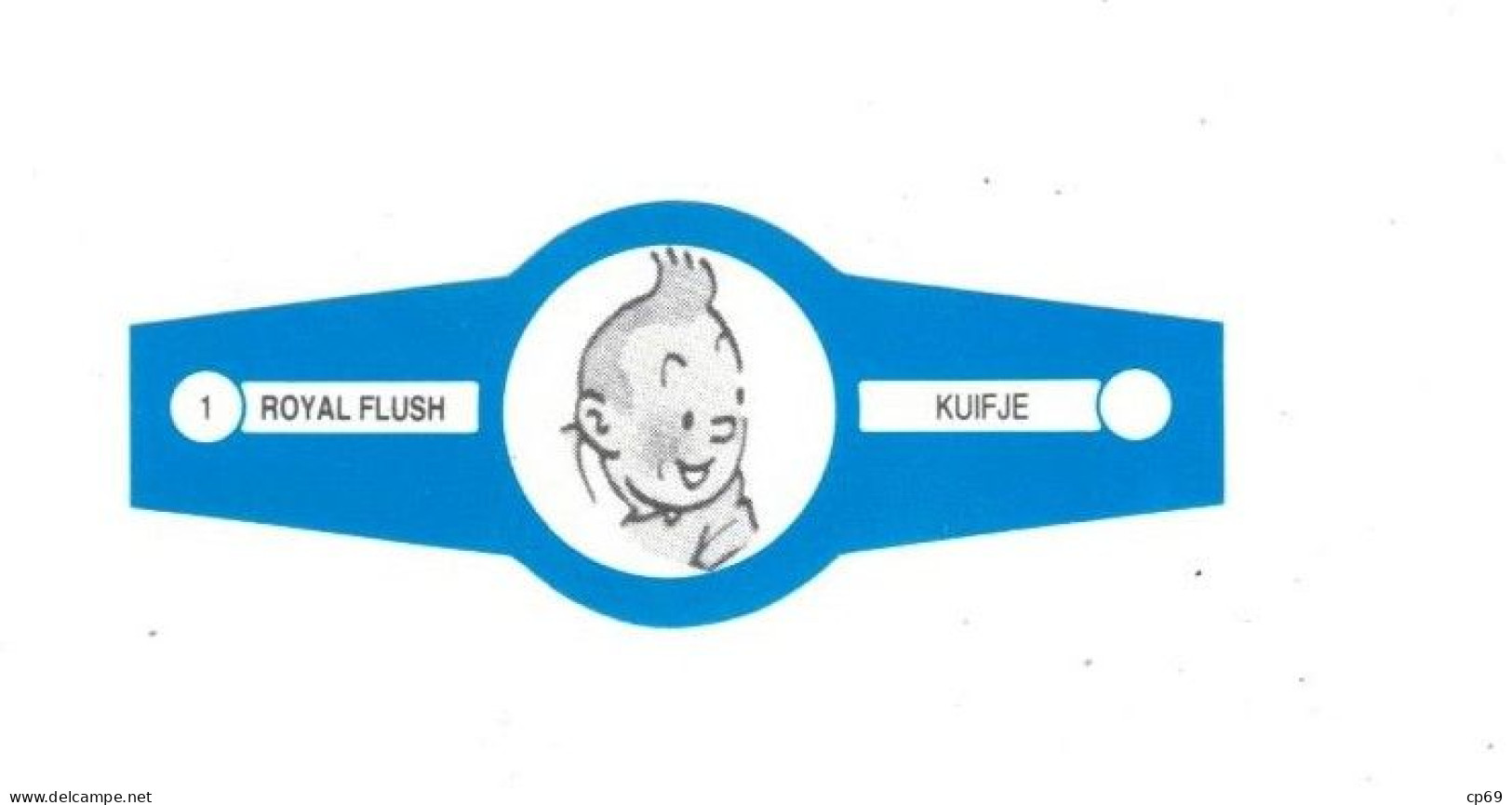 1) Bague De Cigare Série Tintin Bleue Blanche Royal Flush Kuifje Tintin Détective En Superbe.Etat - Objets Publicitaires