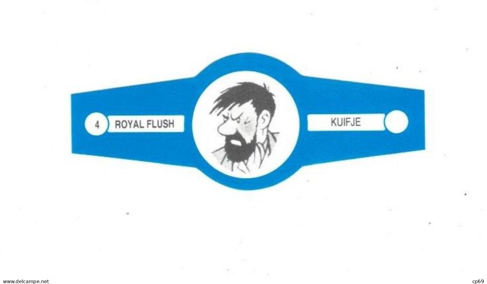 4) Bague De Cigare Série Tintin Bleue Blanche Royal Flush Kuifje Capitaine Haddock En Superbe.Etat - Objets Publicitaires