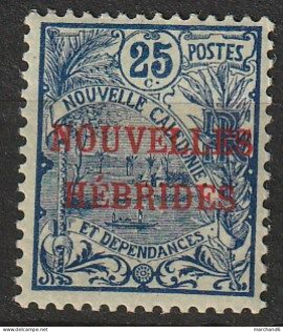 Nouvelles Hébrides Timbre De Nouvelle Calédonie De 1905/1907 Surchargés N°3 Neuf* Charnière Gomme Brunie - Nuevos