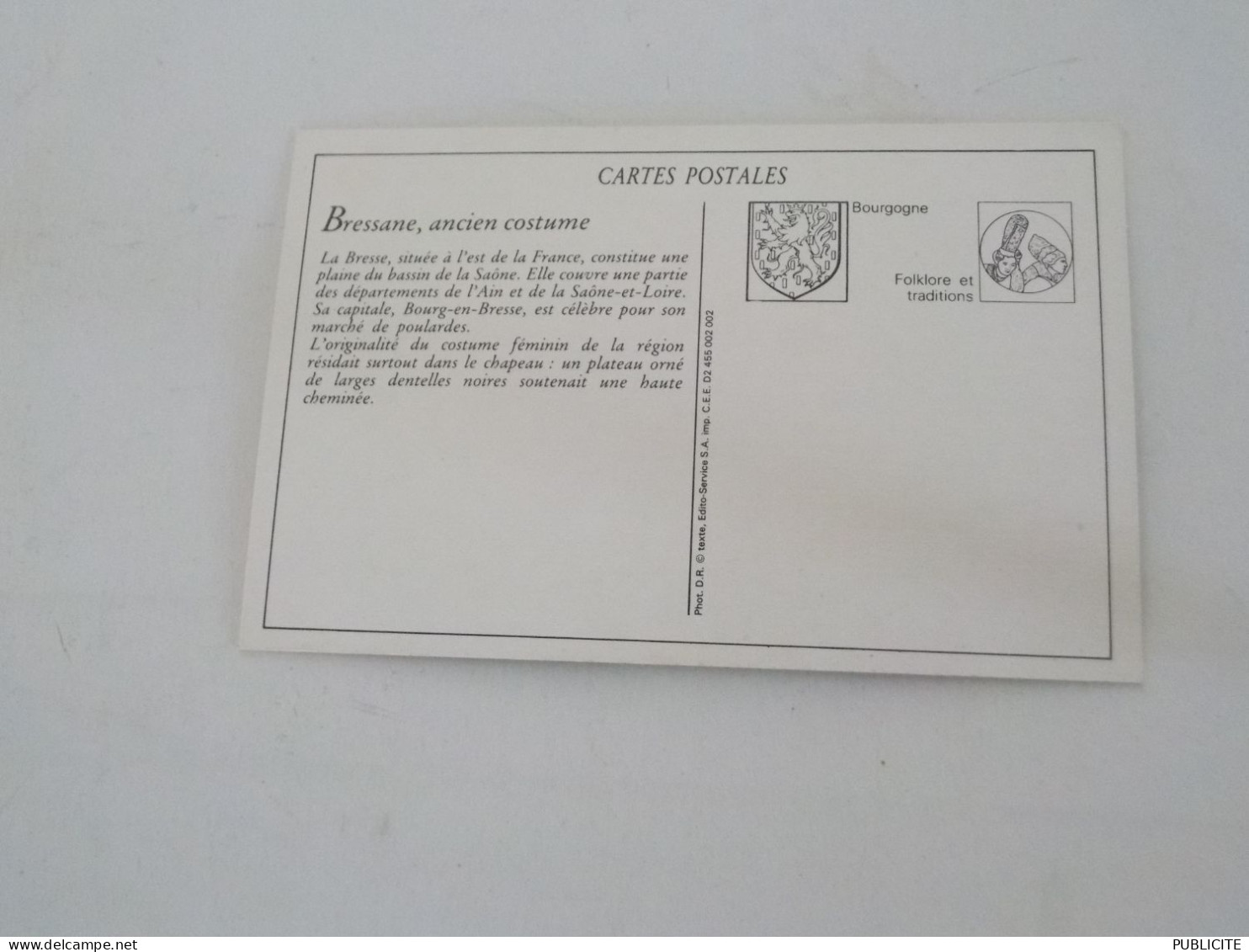 CARTE POSTALE  BRESSANE ANCIEN COSTUME - Mode