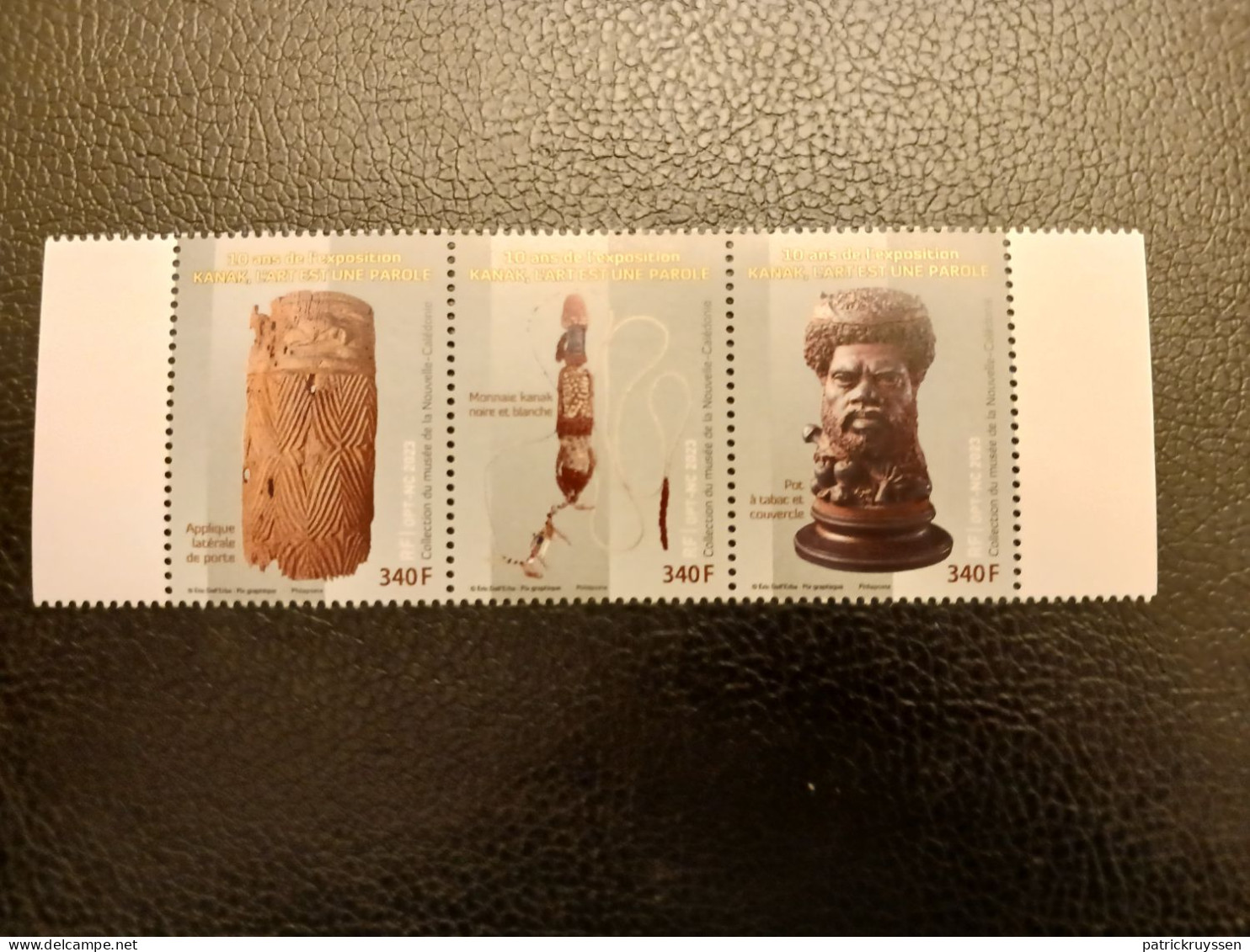 Caledonia 2023 10 Years Kanak Exhibition Art Is Word Wooden Statue Money Currency Tabacco Pot Door Light 3v Mnh BDF BLA - Unused Stamps