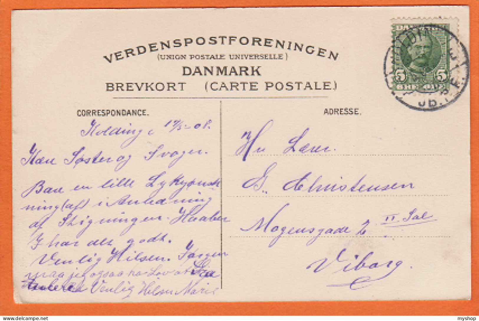 DK083_*  FAENØ  BADEHOTELLET *  SENT To  VIBORG 1908 - Danemark