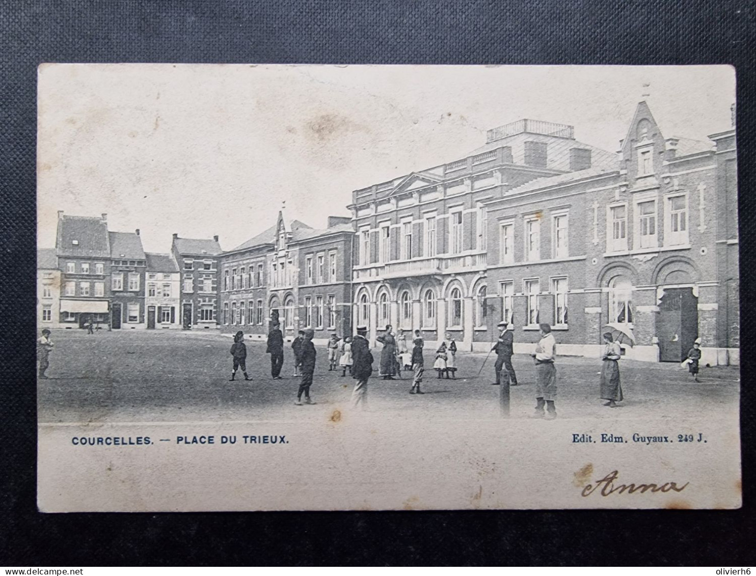 CP BELGIQUE (V1917) COURCELLES (2 Vues) Place Du Trieux - Edit Edm Guyaux 249 J Voyagé 1906 - Courcelles