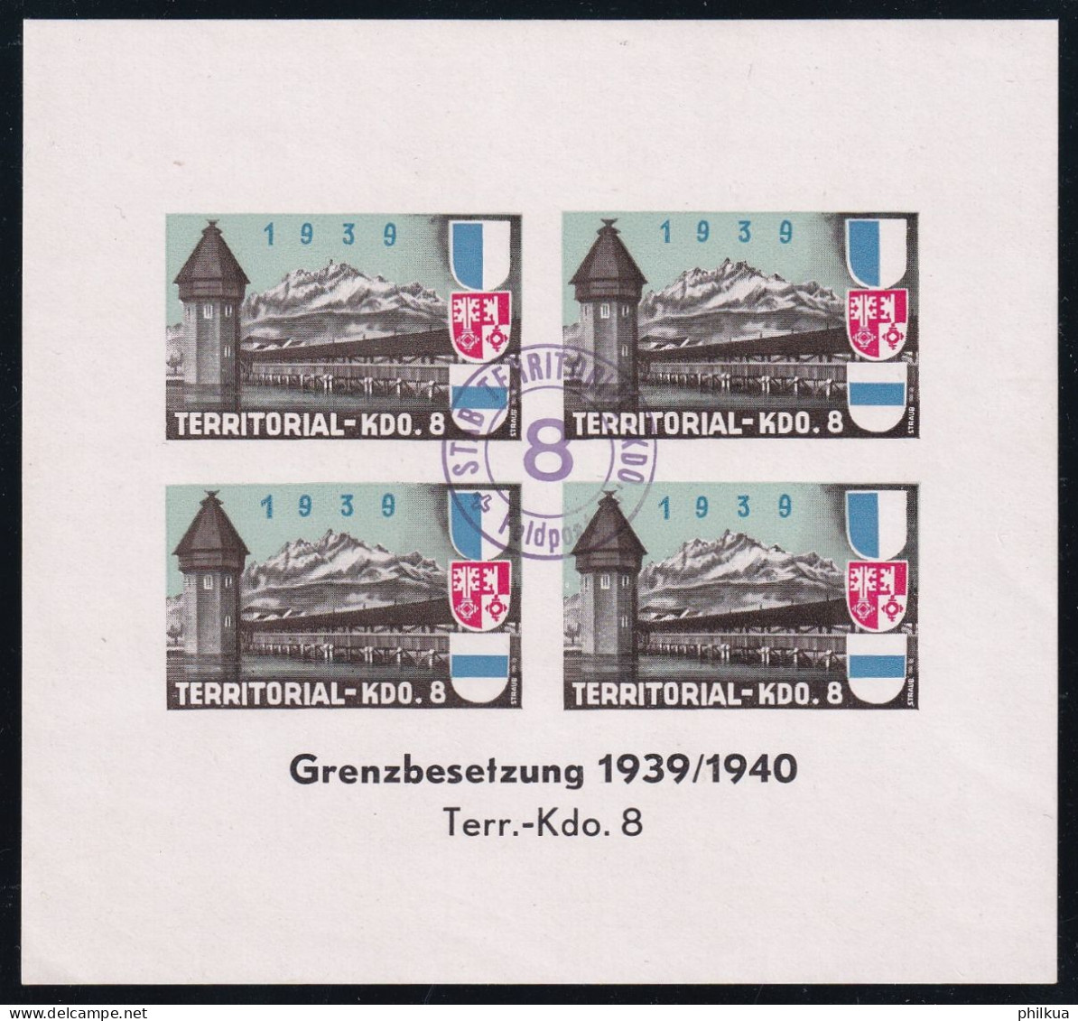 Territorial-Truppen 71 Ungezähnter Block Mit Inschrift - Territorial-Kdo. 8 Mit Truppenstempel - Postfrisch/**/MNH - Vignettes