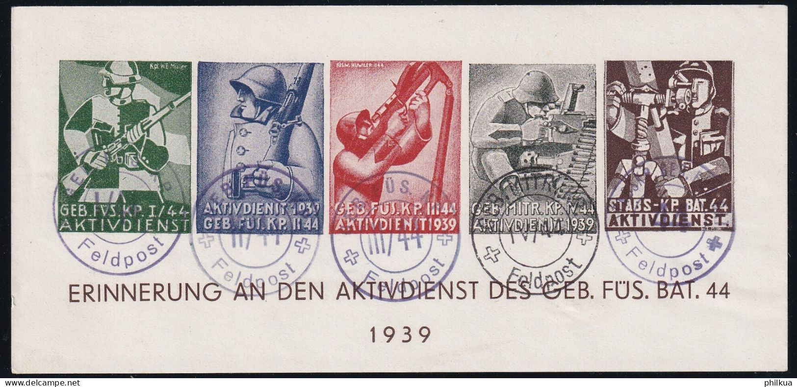 Infantrie 337a Ungezähnter Block Mit Inschrift - Stabs-Kp. Bat. 44 Mit Truppenstempel - Postfrisch/**/MNH - Etichette