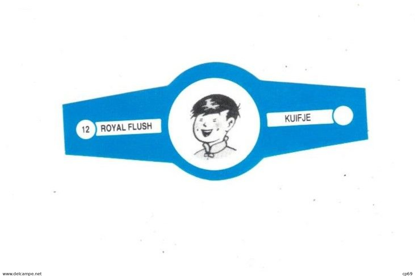 12) Bague De Cigare Série Tintin Bleue Blanche Royal Flush Kuifje Tchang Tchong-Jen En Superbe.Etat - Objets Publicitaires