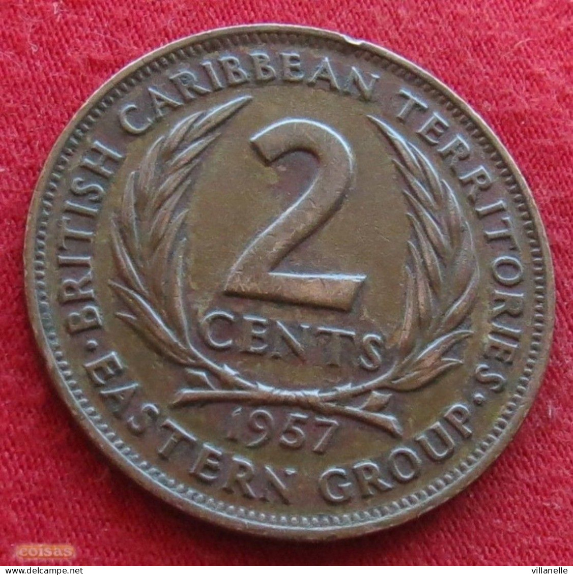 British Caribbean Territories 2 Cents 1957 KM# 3 *V2T Caraibas Caraibes Orientales - Britse Caribische Gebieden