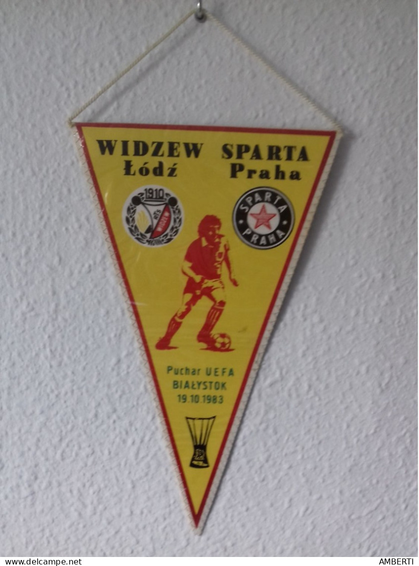 Banderín Copa De La UEFA Widzew Lodz Vs Sparta Praga - Bekleidung, Souvenirs Und Sonstige