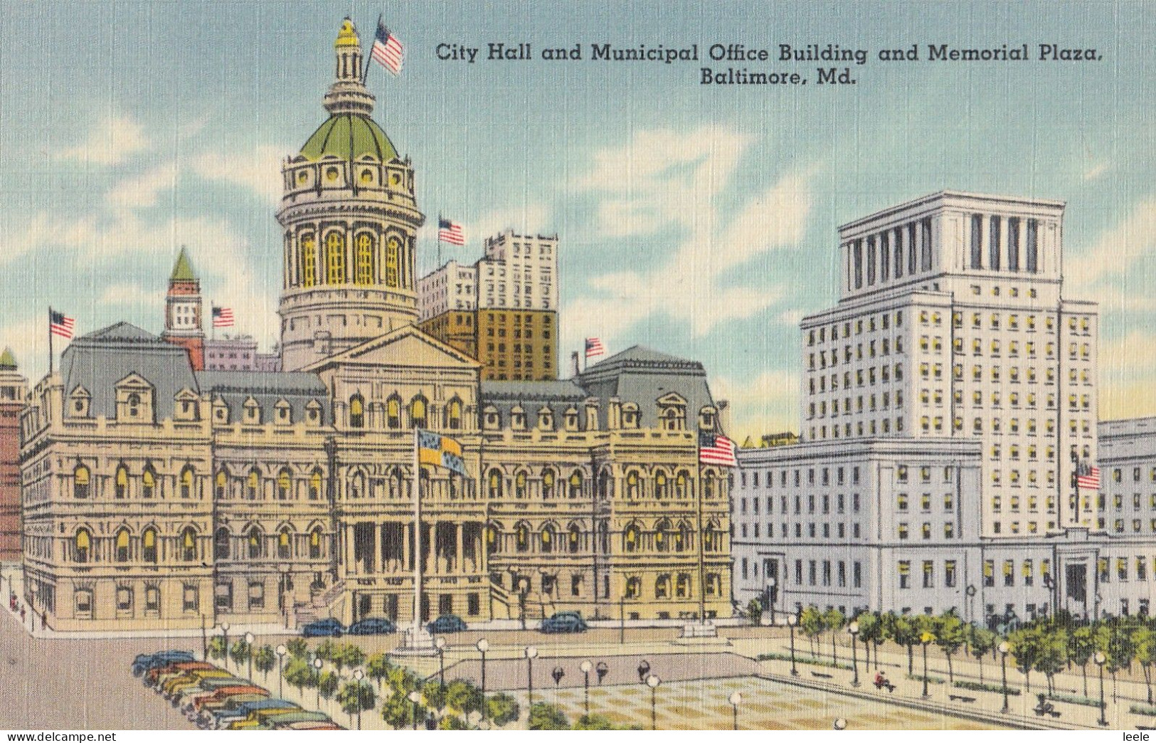 BR77. US Postcard. City Hall And Munipal Office Building, Memorial Place. Baltimore MD - Baltimore
