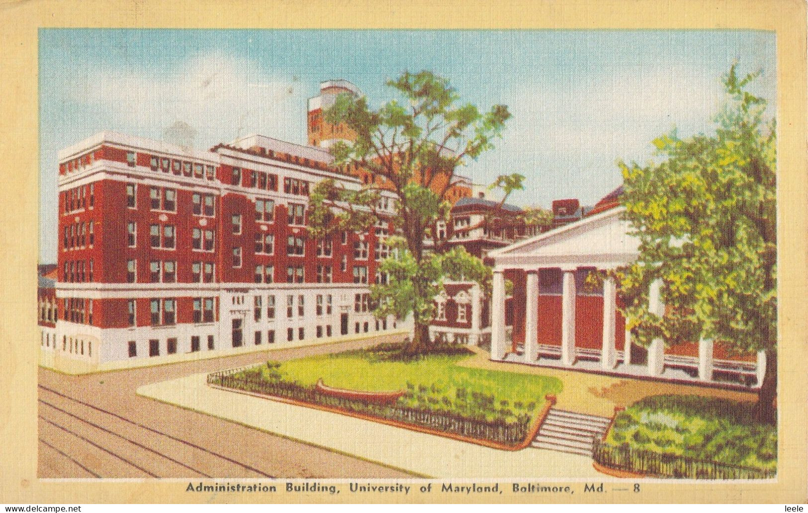 BR61. Linen US Postcard. Administrative Building, University Of Maryland. Baltimore - Baltimore