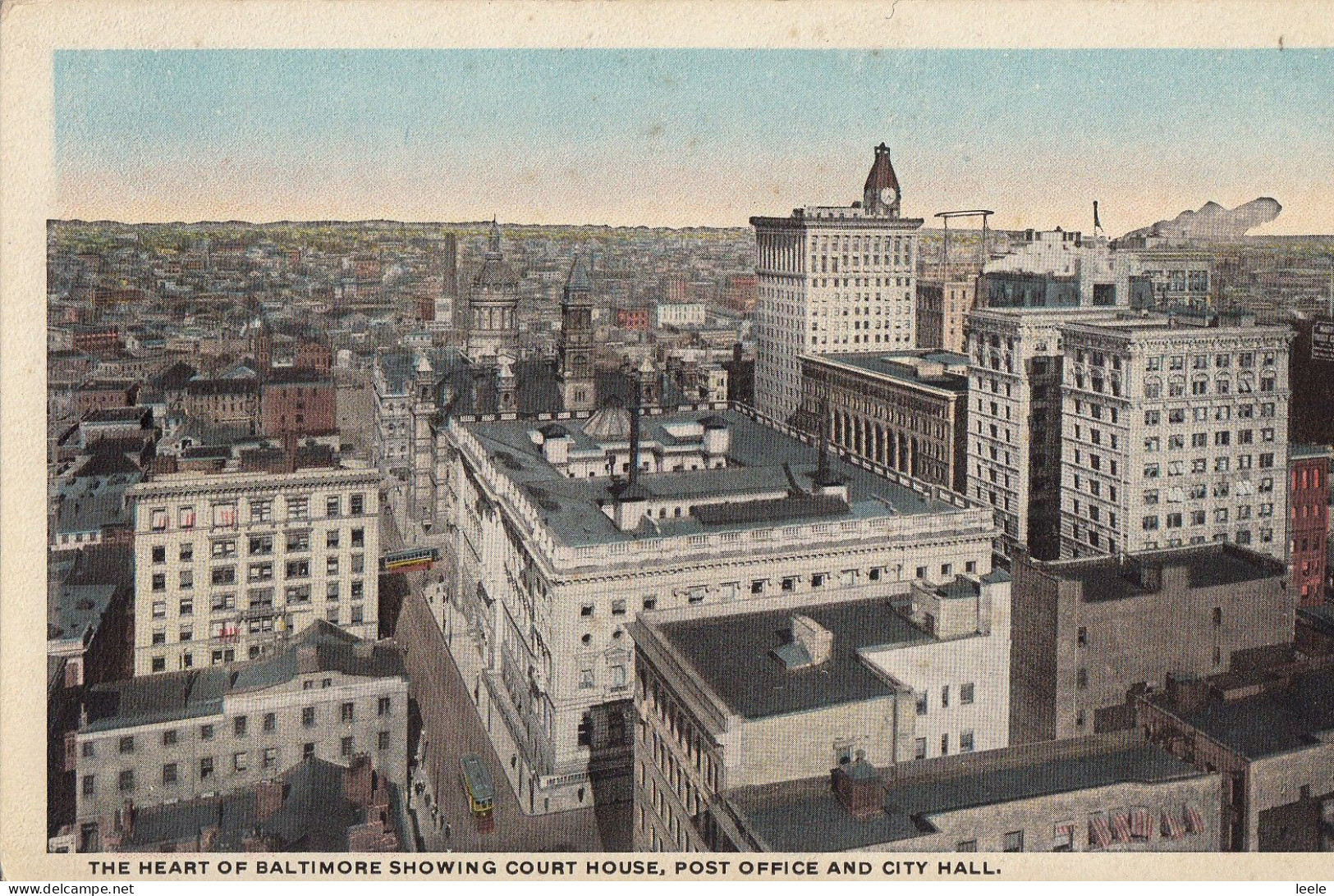 BR52. Vintage Linen US Postcard. Court House, Post Office And City Hall. Baltimore - Baltimore