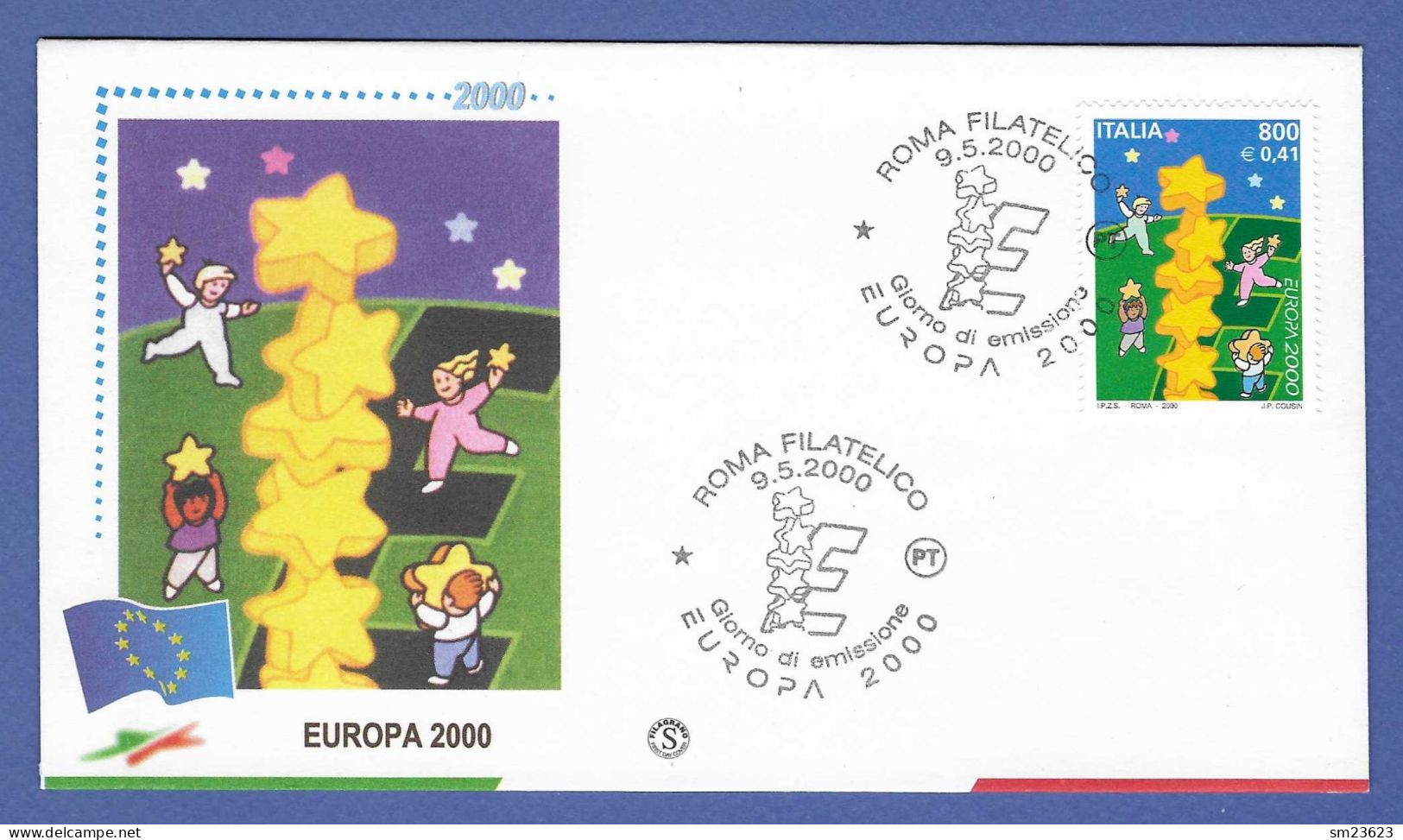 Italien / Italia  2000  Mi.Nr. 2702 , EUROPA CEPT Kinder Bauen Sternenturm - FDC  ROMA Filatelico  9.5.2000 - 2000