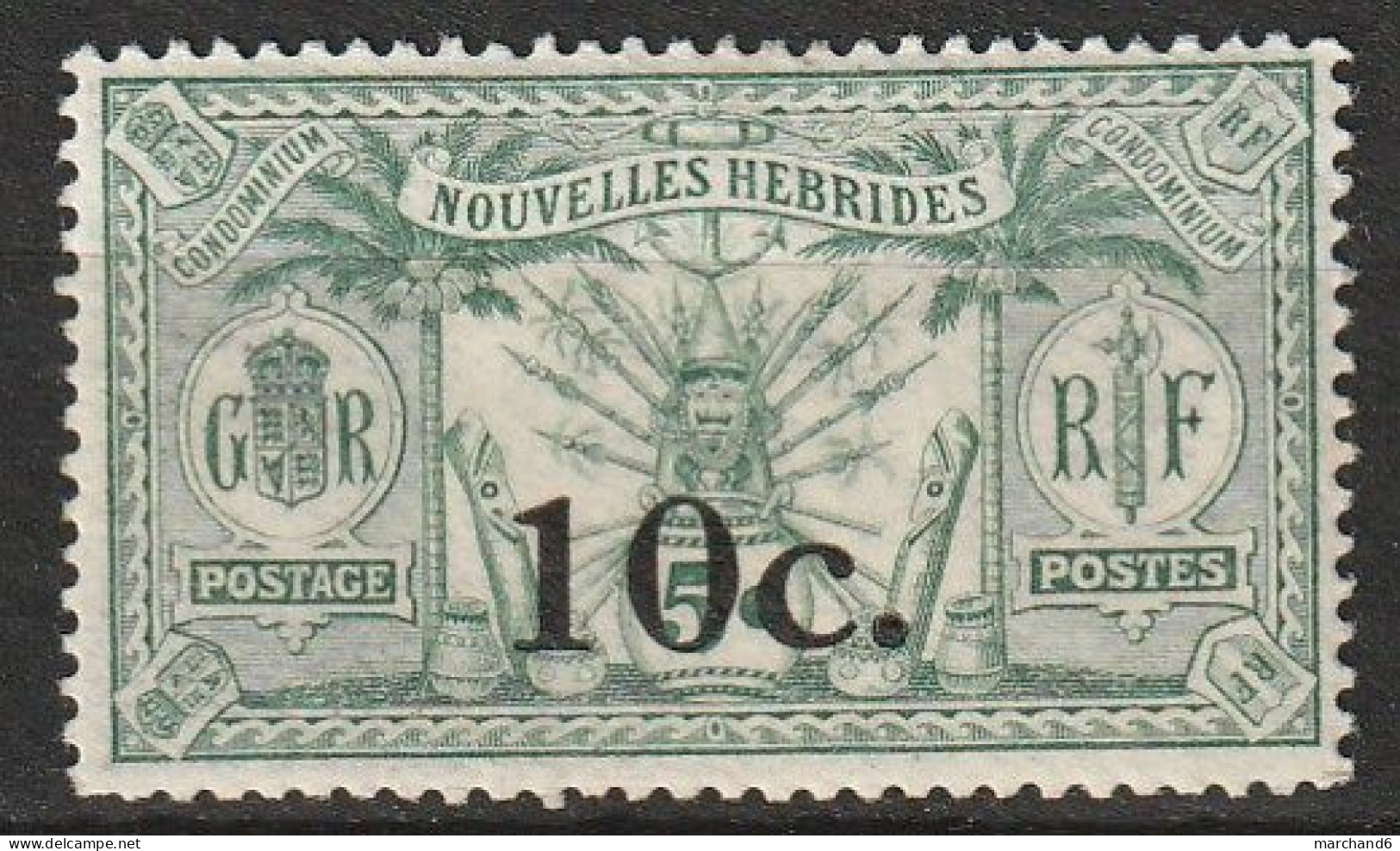 Nouvelles Hébrides Idole Indigène 1911/1921 Surchargés  N° 73 Neuf* - Ongebruikt