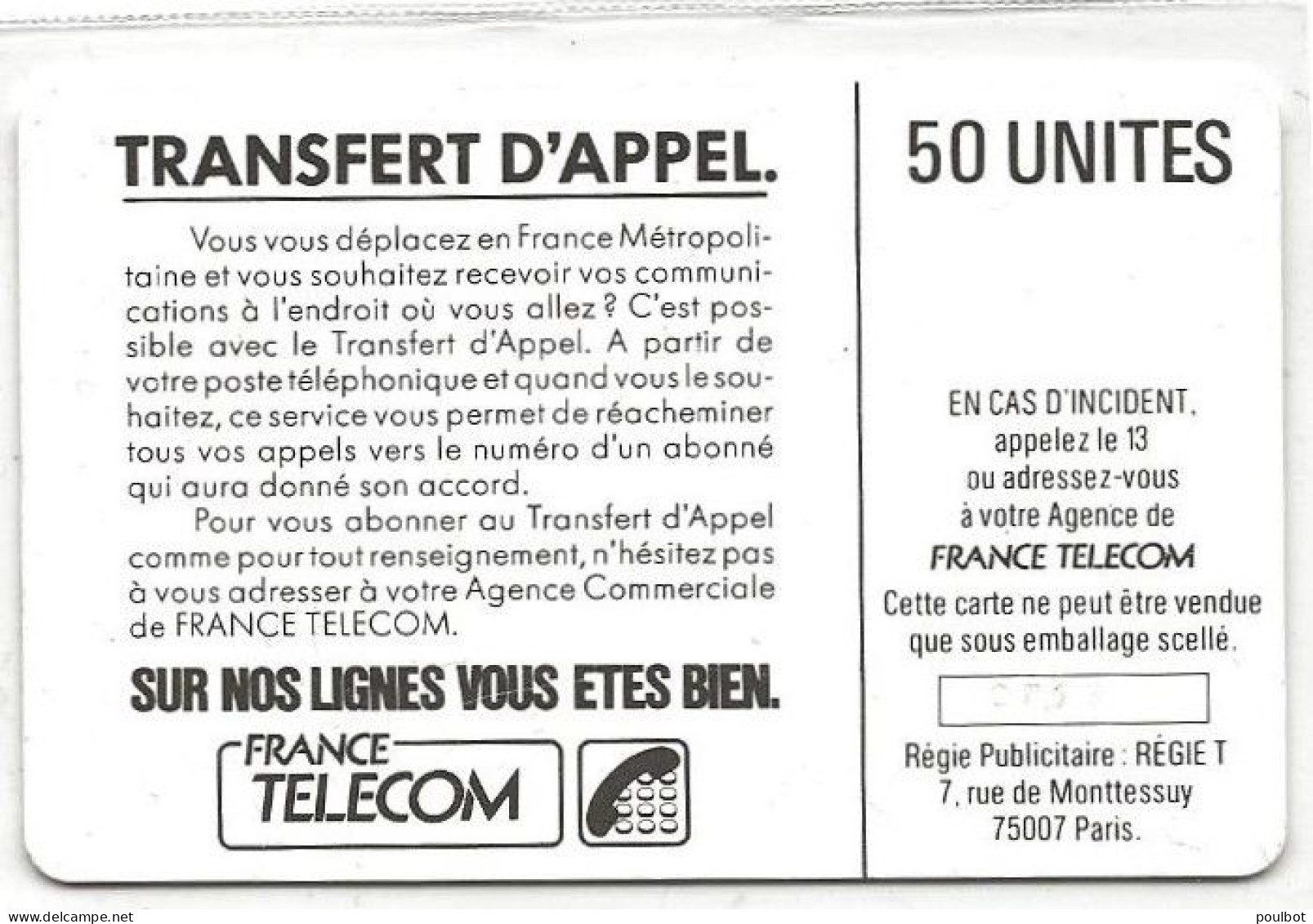 Télécarte F 18 Transfert D'appel - 1988