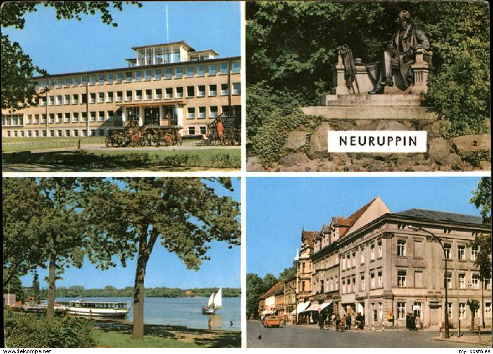 41225951 Neuruppin Poliklinik, Fontane-Denkmal, Karl-Marx-Strasse Neuruppin - Neuruppin