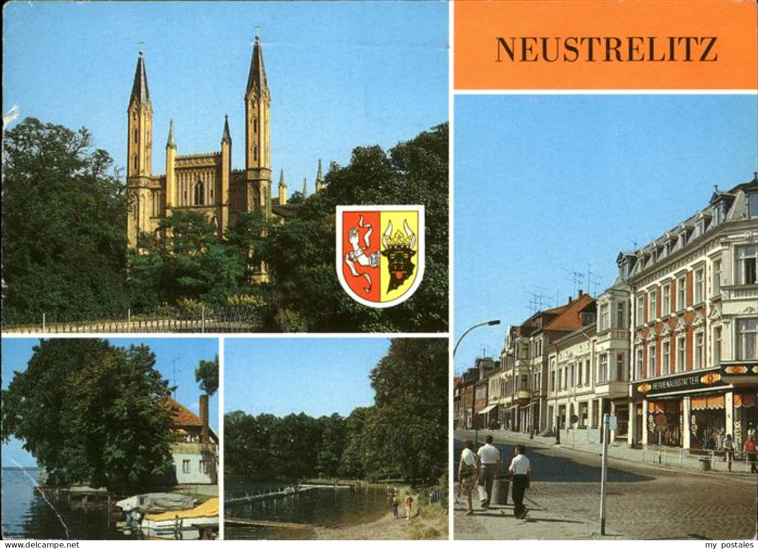 41225948 Neustrelitz Stadtwappen, Zierker See, Strelitzer Strasse, Schlosskirche - Neustrelitz