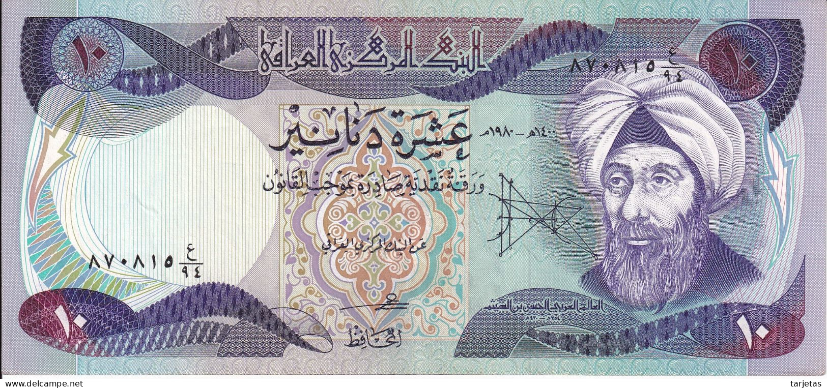 BILLETE DE IRAQ DE 10 DINARS DEL AÑO 1980 EN CALIDAD EBC (XF) (BANK NOTE) - Iraq