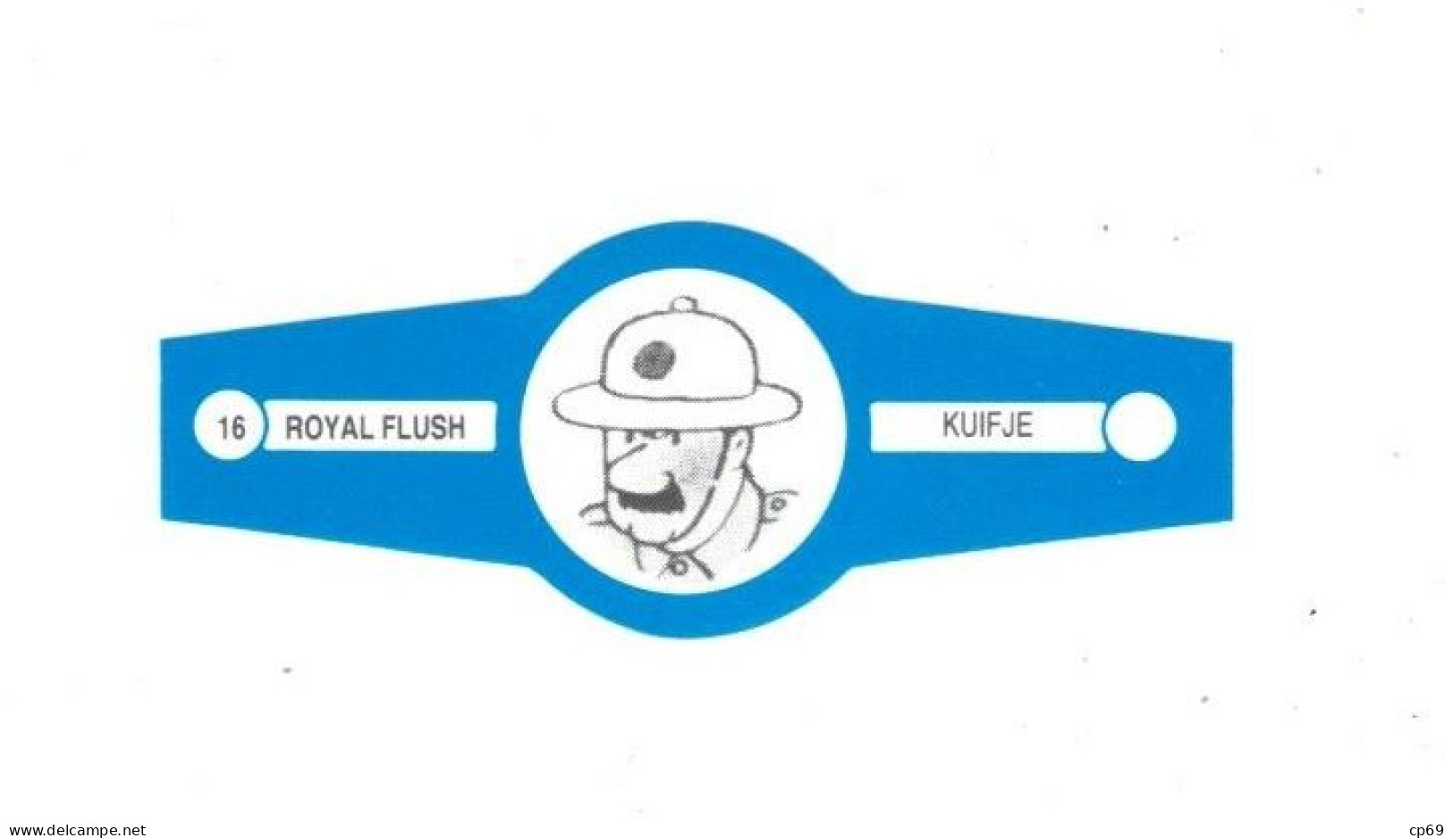 16) Bague De Cigare Série Tintin Bleue Blanche Royal Flush Kuifje Police Judiciaire En Superbe.Etat - Objets Publicitaires