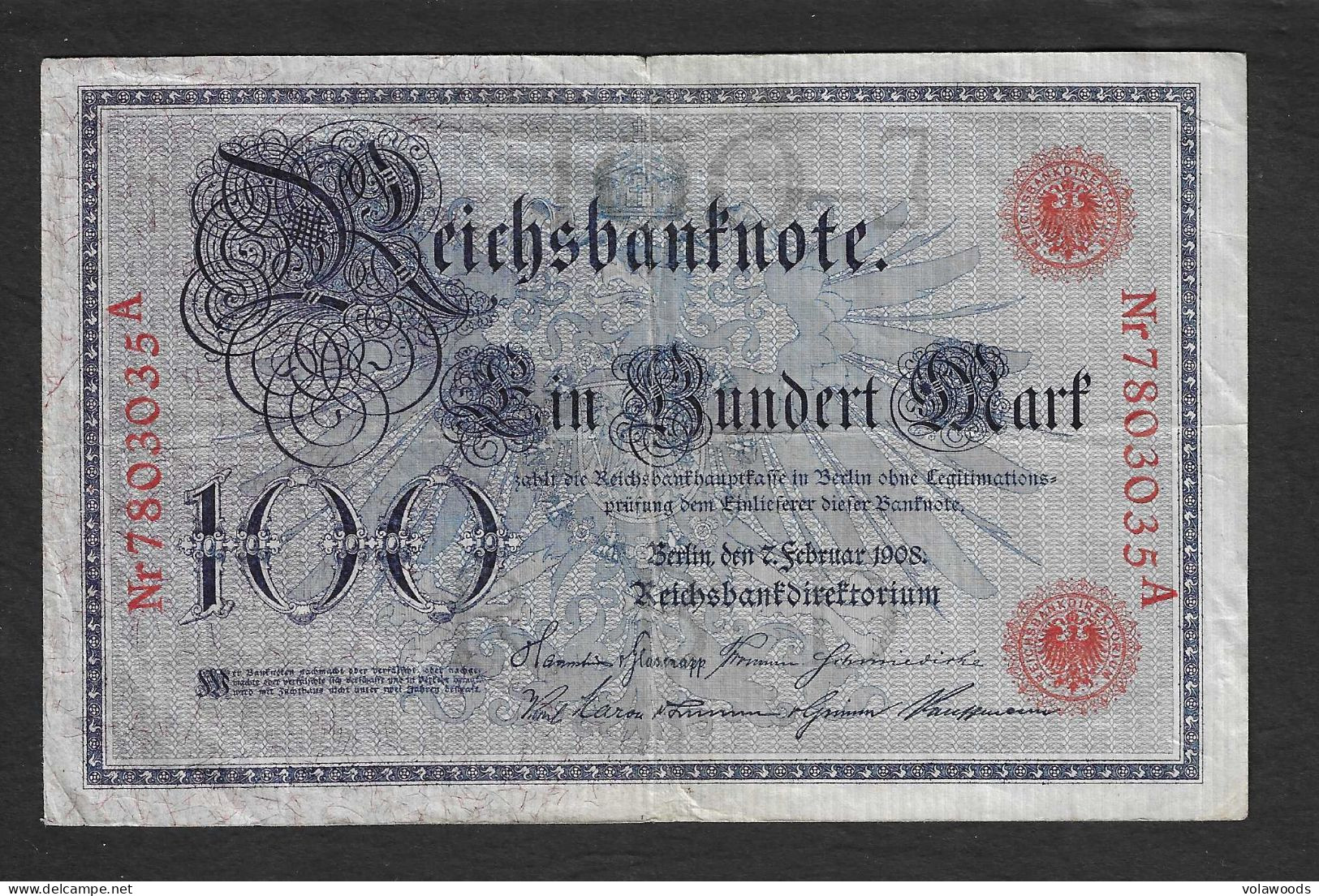 Germania - Banconota Circolata Da 100 Marchi P-33a - 1908 #17 - 100 Mark