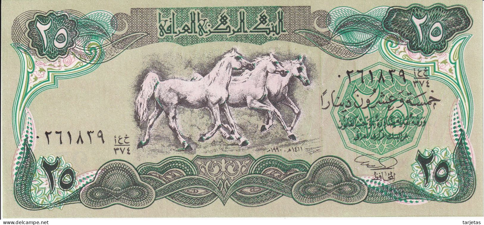 BILLETE DE IRAQ DE 25 DINARS DEL AÑO 1990 SIN CIRCULAR (UNC) (BANK NOTE) - Iraq