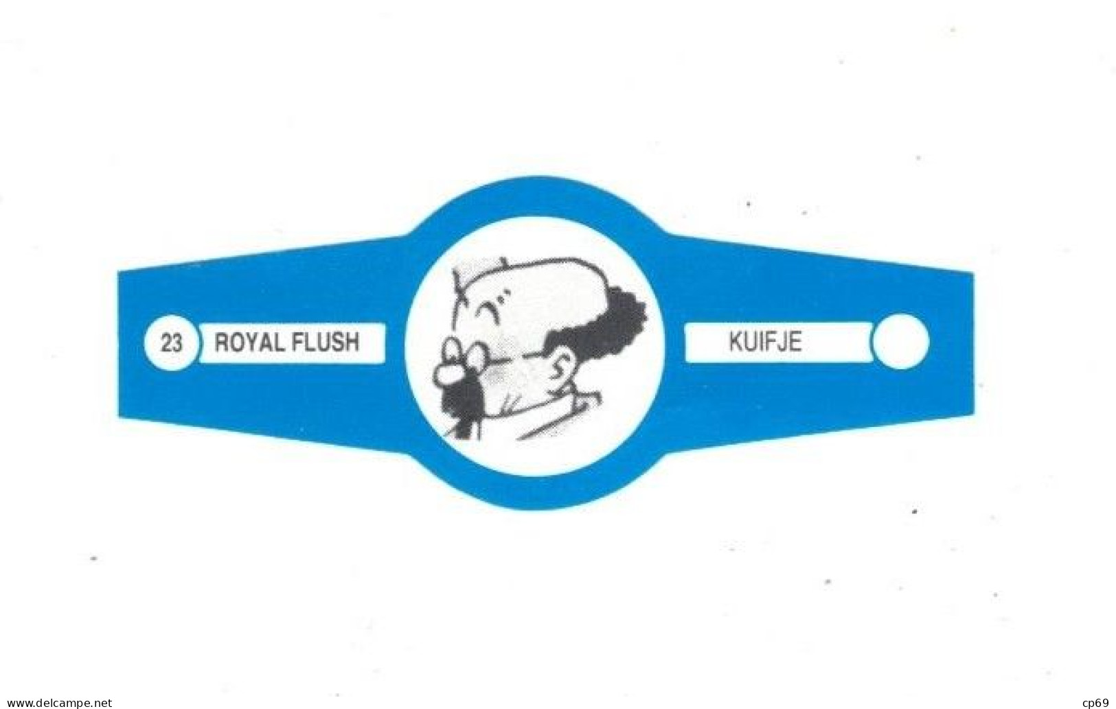 23) Bague De Cigare Série Tintin Bleue Blanche Royal Flush Kuifje Professeur Tournesol En Superbe.Etat - Werbeobjekte